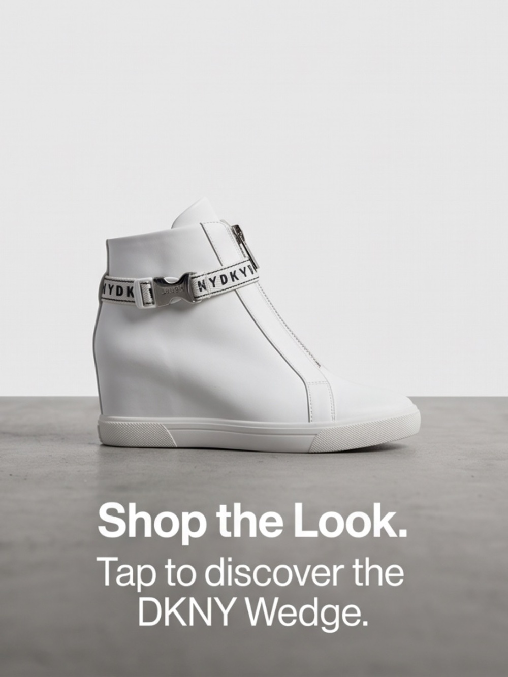 DNKY White Wedge Sneaker